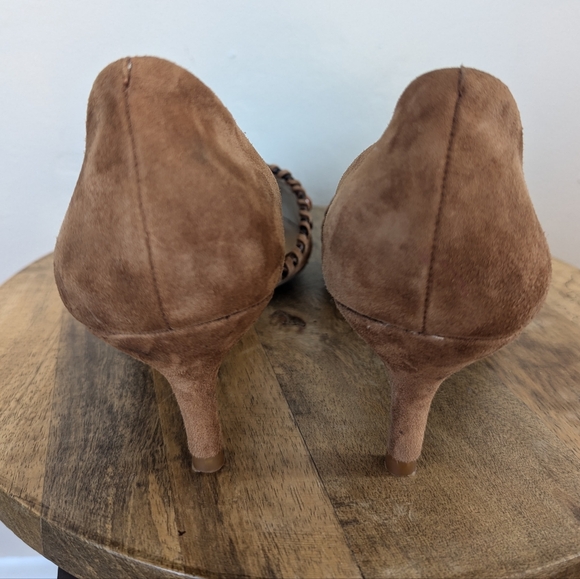 Antonio Melani Vivica Russet/Brown Beaded/Studded Suede Heels (SIZE 8) - Picture 6 of 11